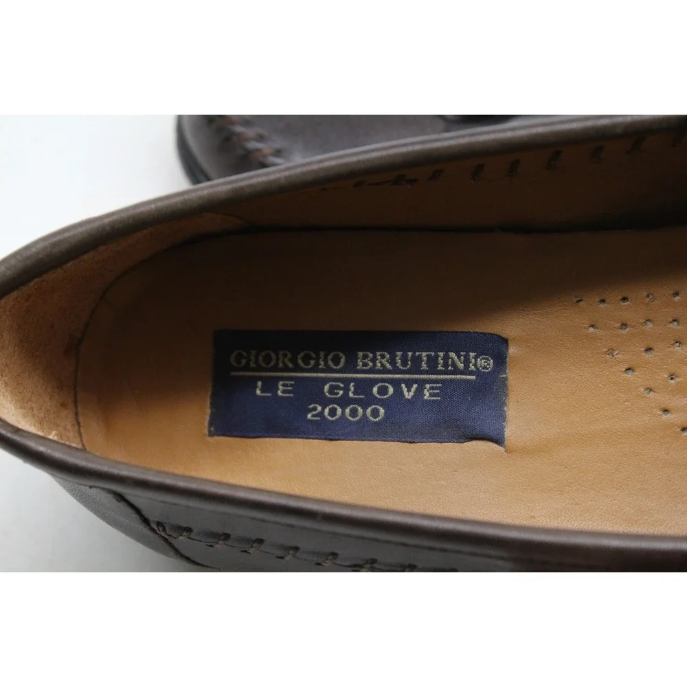Giorgio Brutini Le Glove 2000‎ Tassel Loafer Mens 10 D Brown Leather Dress Shoes